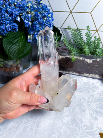 MASTER Crystal Clear Quartz with Stand - Crystal Amplifier - Harmonizes Enviornment - Ancient Wisdom - E7